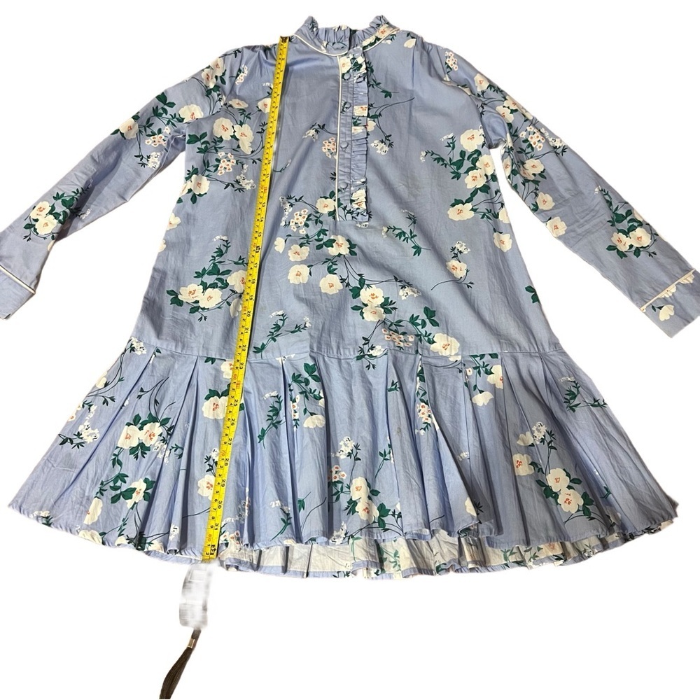 Like New Laroque for Tuckernuck Blue Floral Ruffle Hem Dress Size XS - Picture 3 of 11